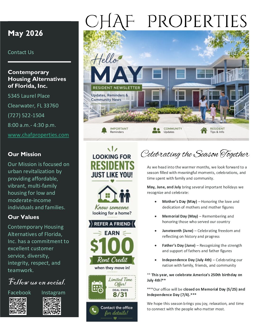 May 2026 newsletter